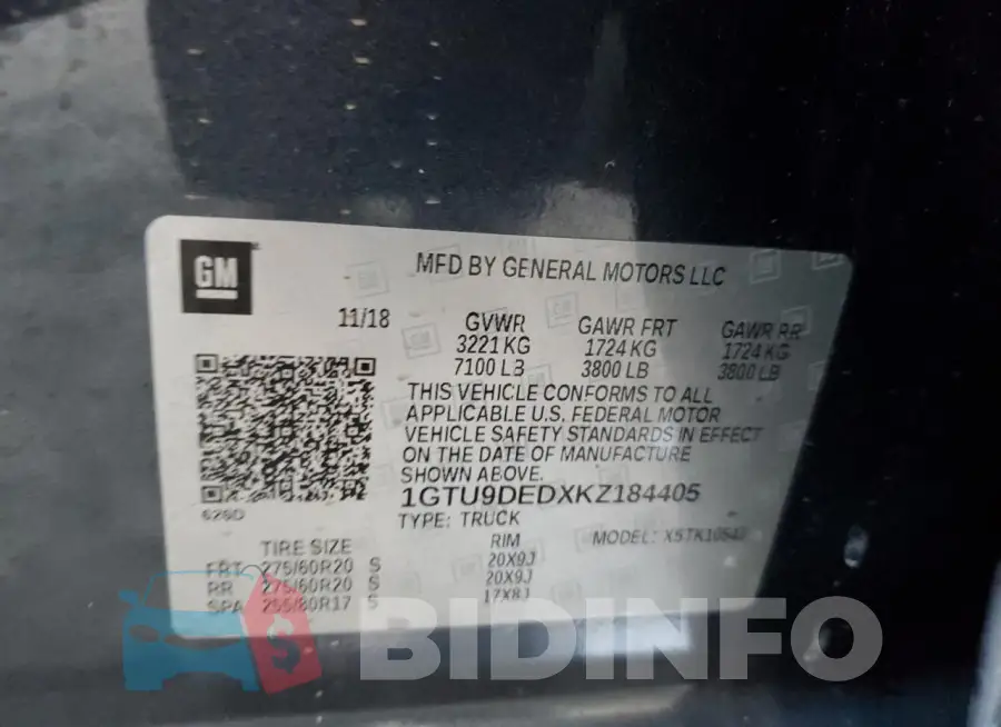 1GTU9DEDXKZ184405 Photo# 12