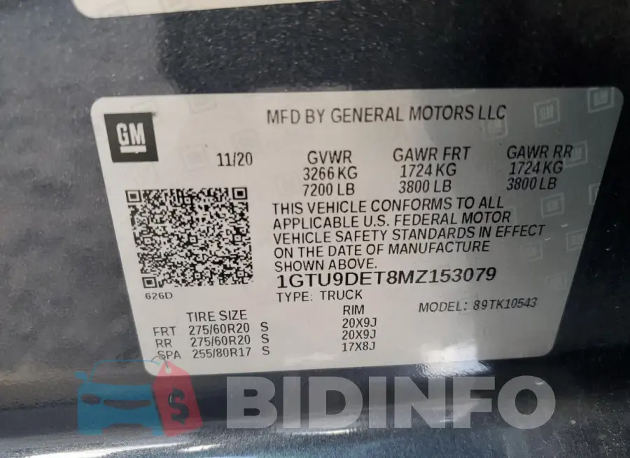 1GTU9DET8MZ153079 Photo# 12