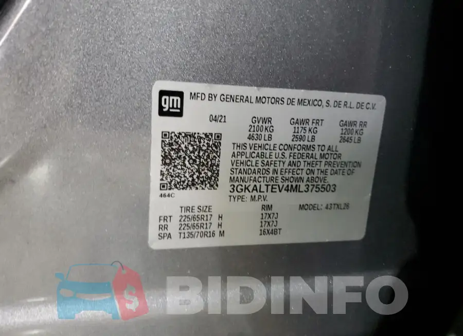 3GKALTEV4ML375503 Photo# 13