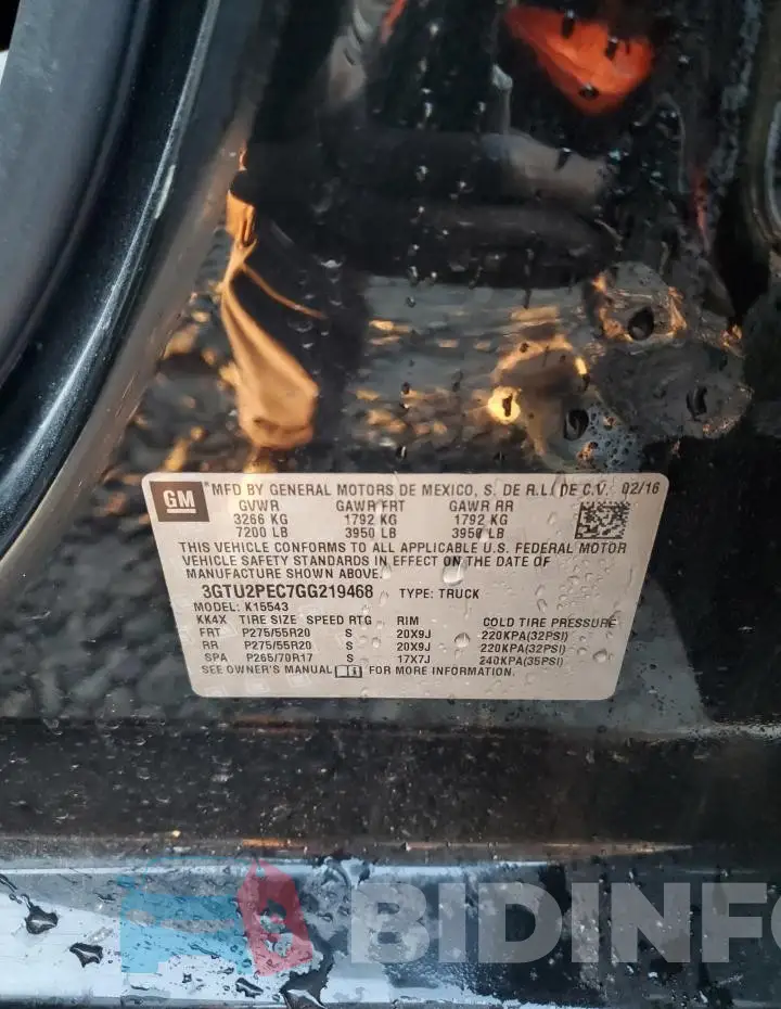 3GTU2PEC7GG219468 Photo# 12