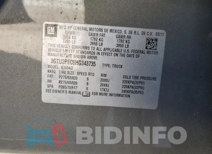 3GTU2PEC8HG343735 Photo# 12