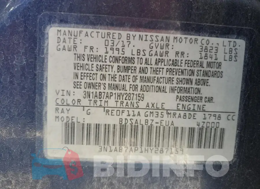 3N1AB7AP1HY287159 Photo# 12