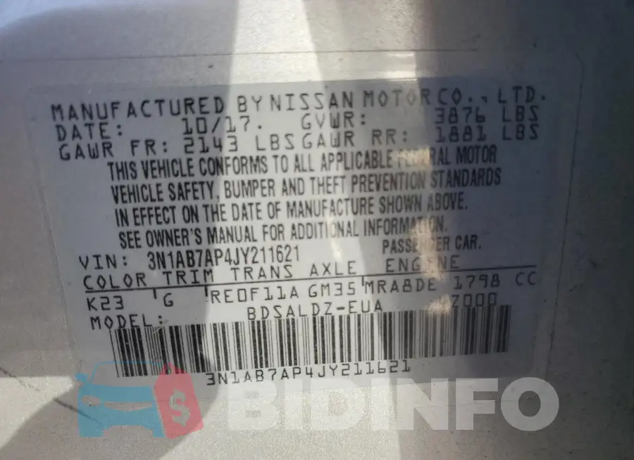 3N1AB7AP4JY211621 Photo# 12