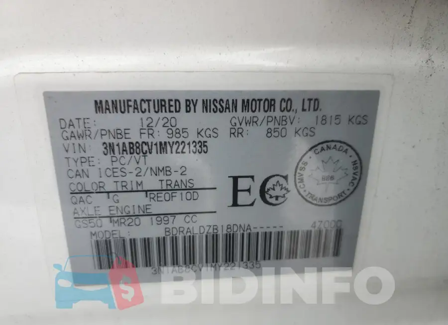 3N1AB8CV1MY221335 Photo# 13