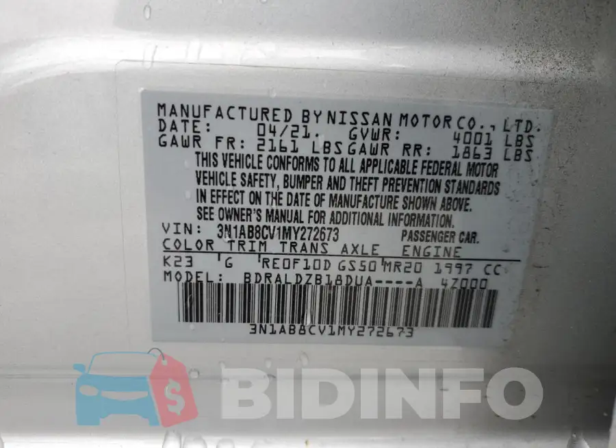 3N1AB8CV1MY272673 Photo# 12