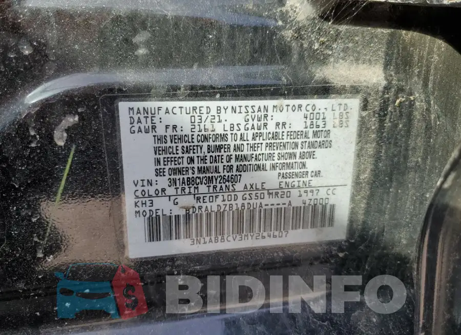 3N1AB8CV3MY264607 Photo# 12