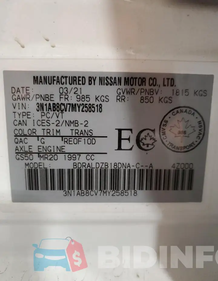 3N1AB8CV7MY258518 Photo# 13