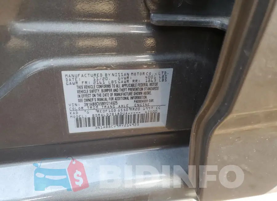 3N1AB8CV9MY214925 Photo# 12