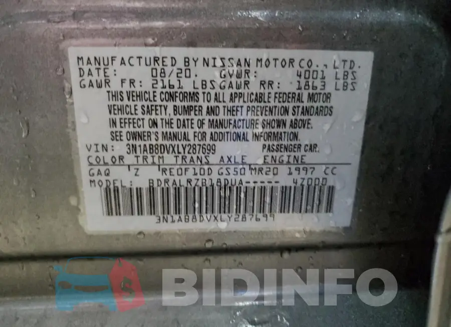 3N1AB8DVXLY287699 Photo# 13