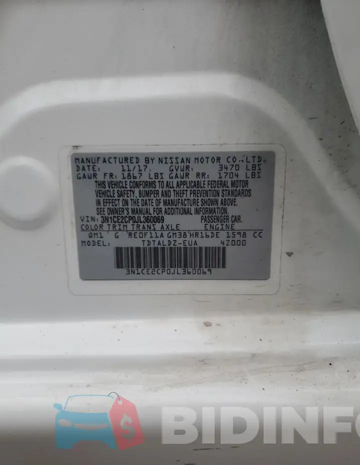 3N1CE2CP0JL360069 Photo# 12