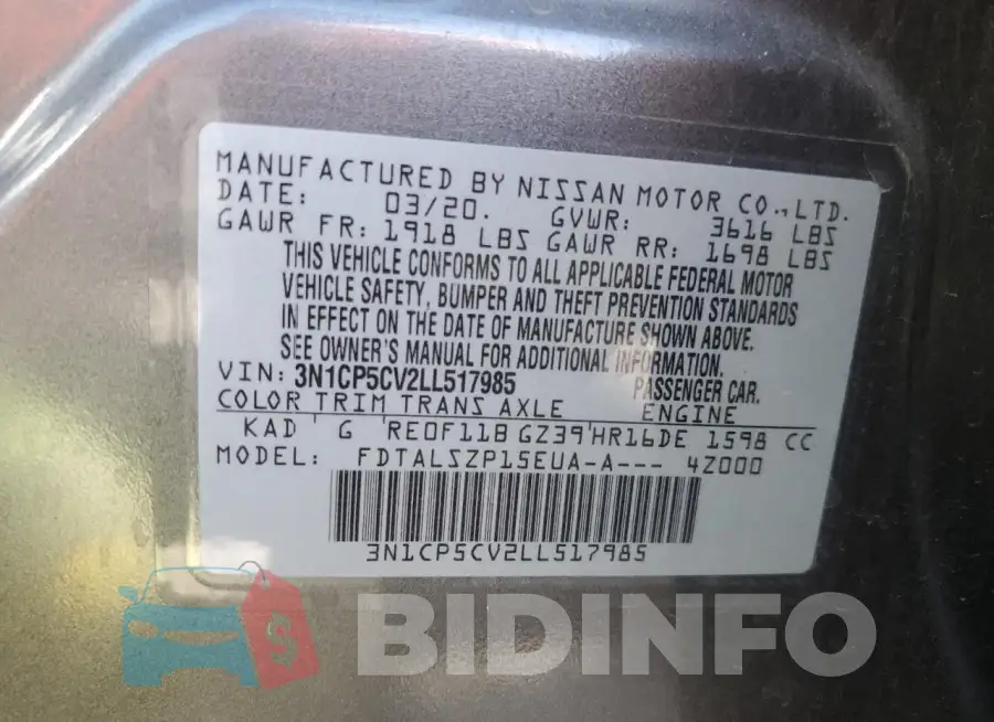 3N1CP5CV2LL517985 Photo# 13