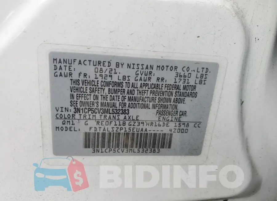 3N1CP5CV3ML532383 Photo# 12