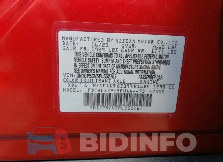 3N1CP5CV5PL552767 Photo# 13