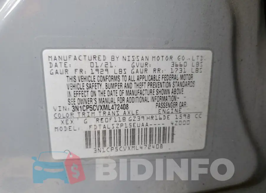 3N1CP5CVXML472408 Photo# 13