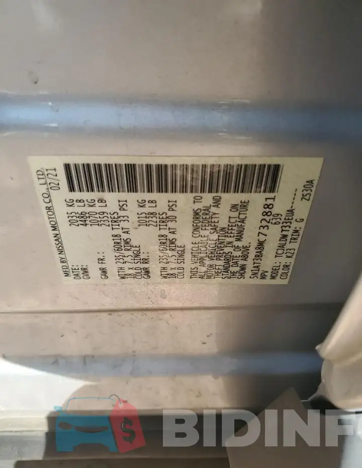 5N1AT3BA8MC732881 Photo# 12