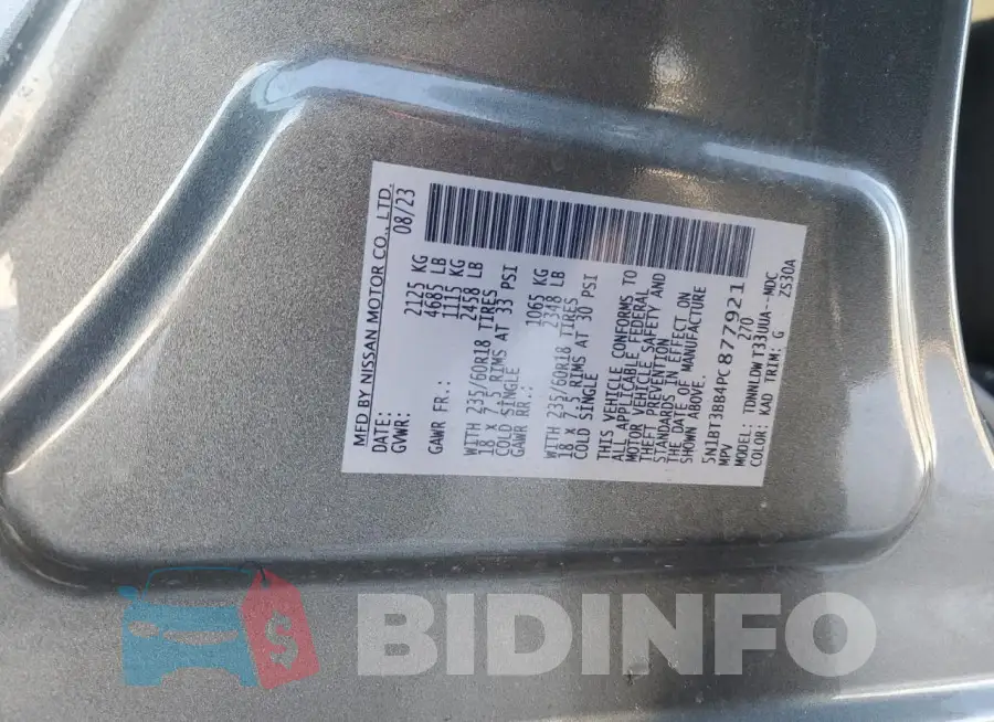 5N1BT3BB4PC877921 Photo# 13