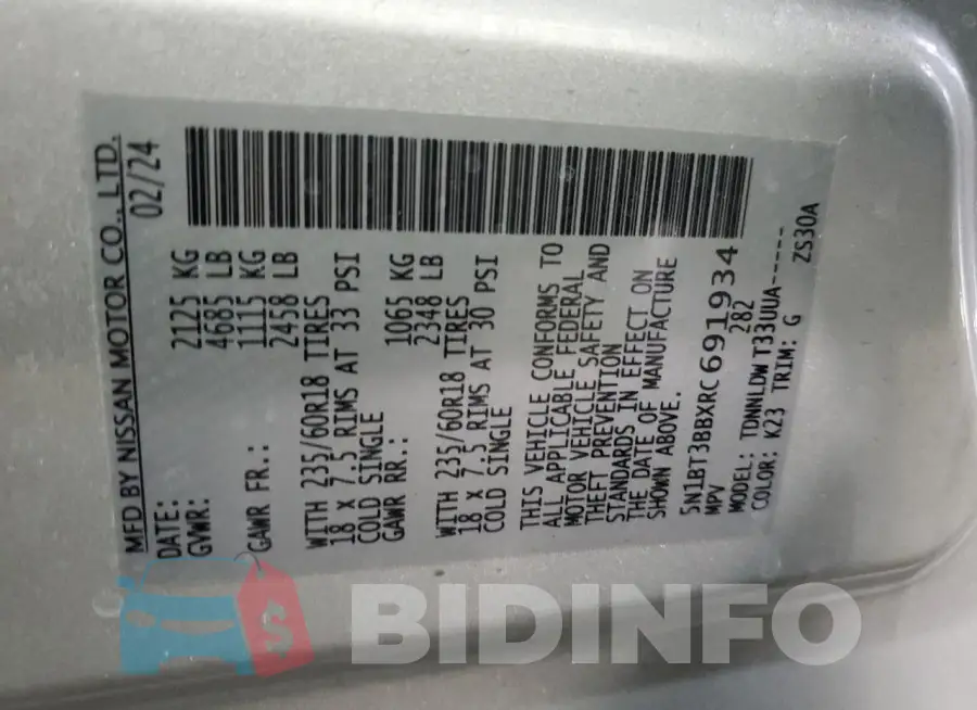 5N1BT3BBXRC691934 Photo# 14