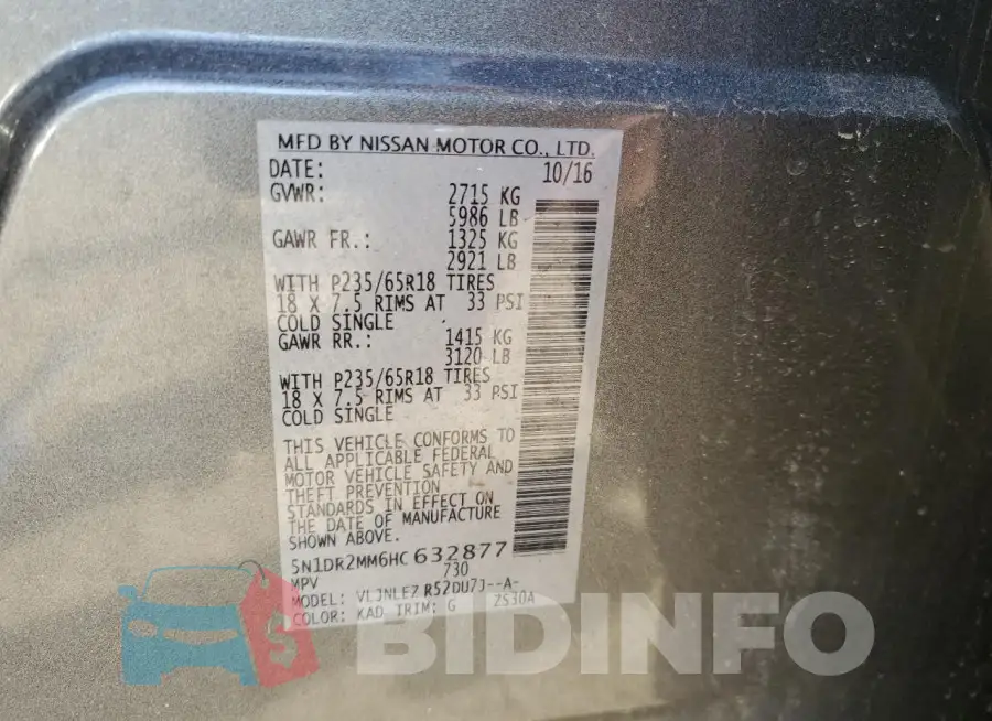 5N1DR2MM6HC632877 Photo# 13