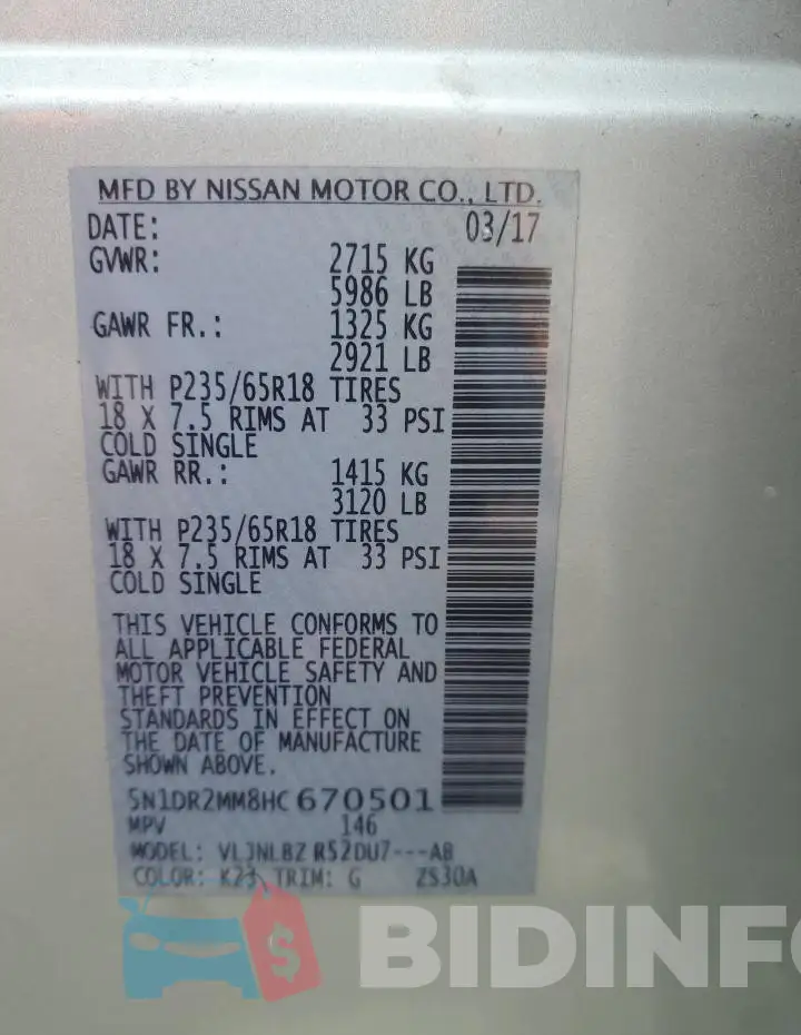 5N1DR2MM8HC670501 Photo# 14