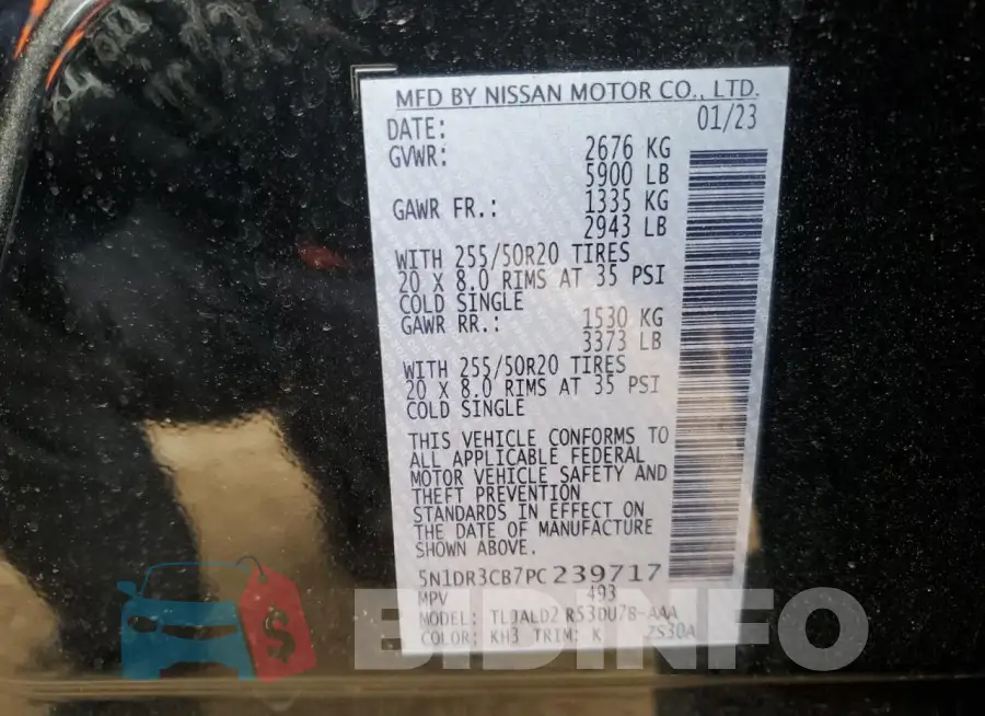 5N1DR3CB7PC239717 Photo# 13