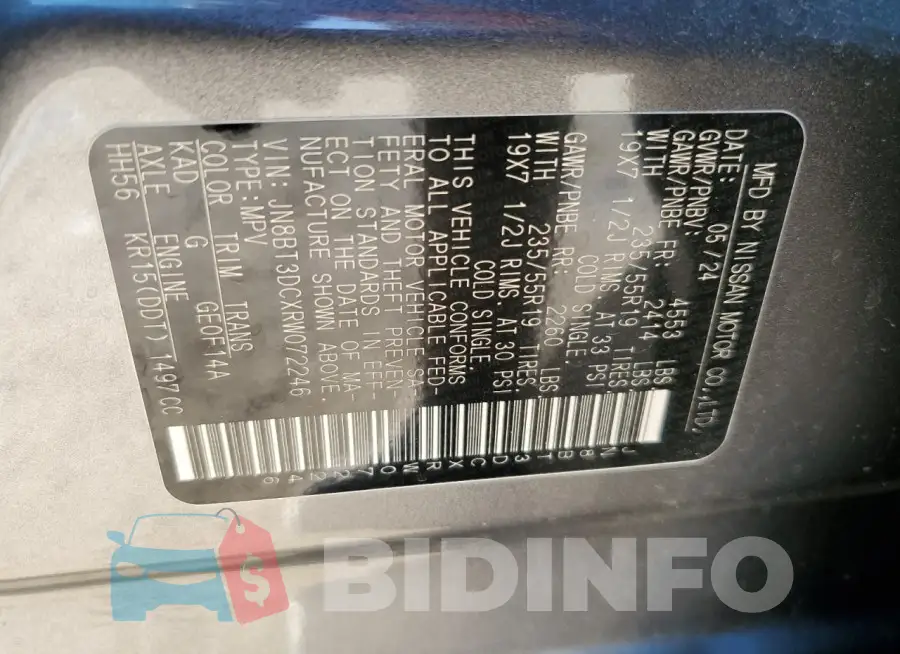 JN8BT3DCXRW072246 Photo# 14