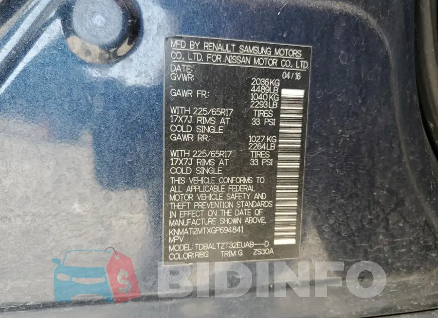 KNMAT2MTXGP694841 Photo# 14