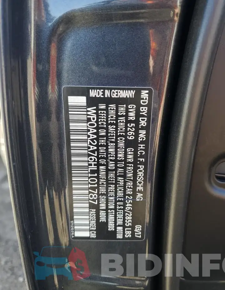 WP0AA2A76HL101787 Photo# 12