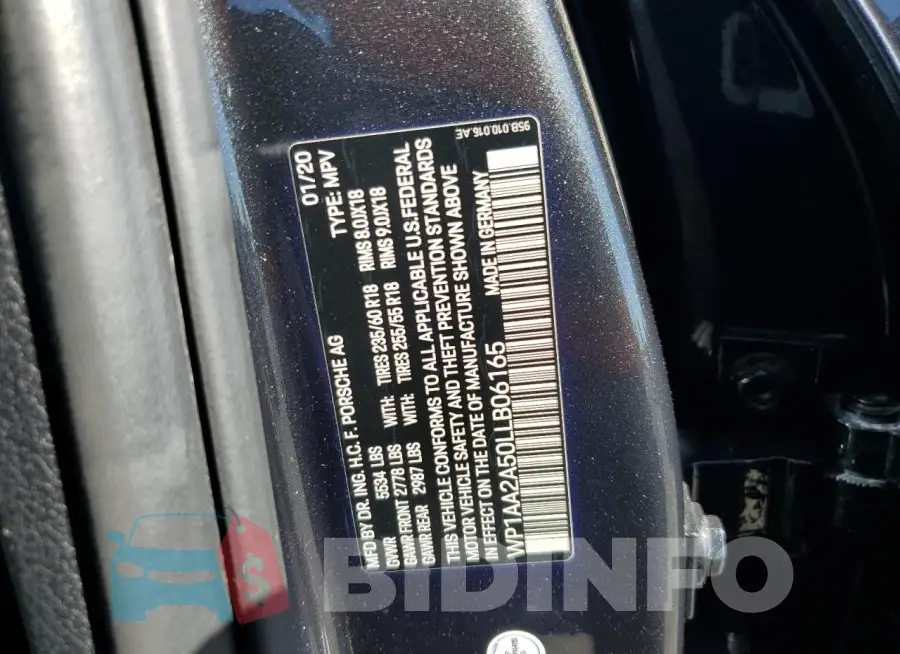 WP1AA2A50LLB06165 Photo# 13