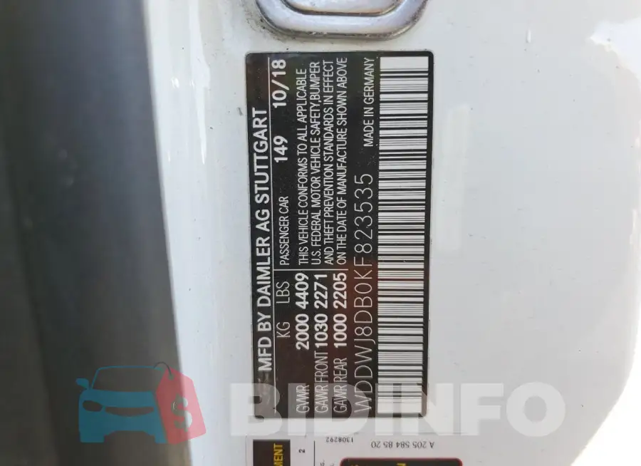 WDDWJ8DB0KF823535 Photo# 13