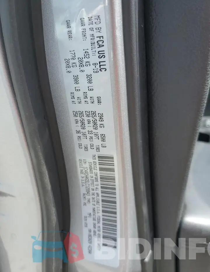 1C4RDHAG5LC129943 Photo# 14