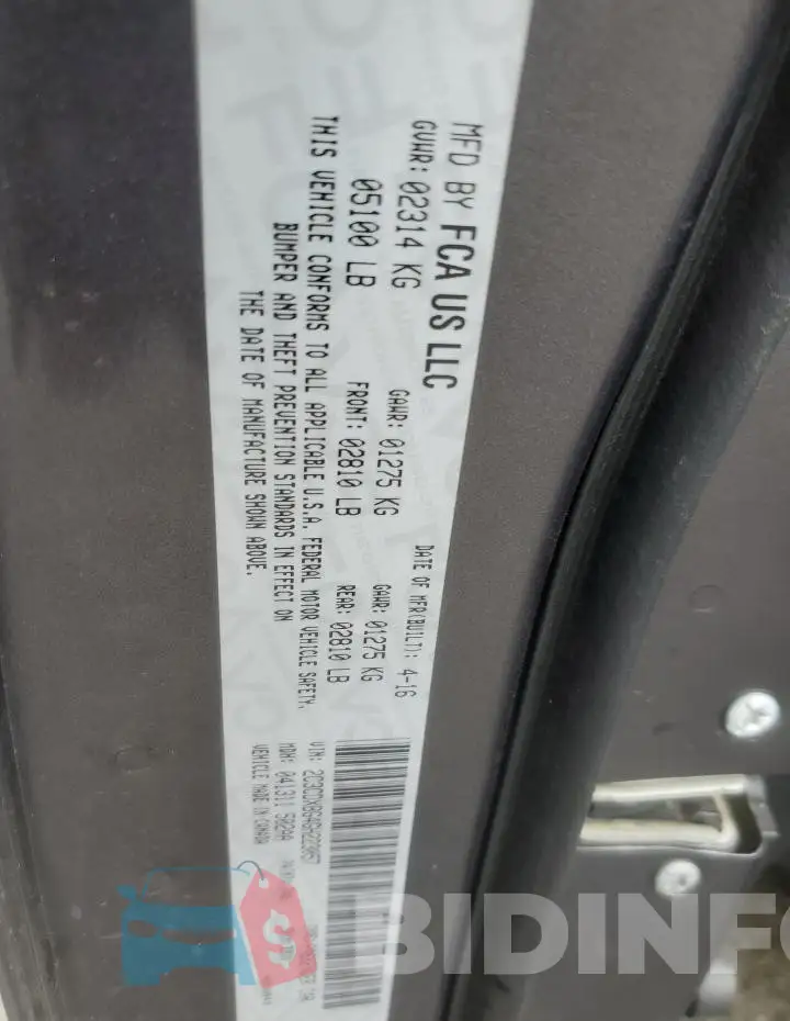 2C3CDXBG4GH223057 Photo# 12