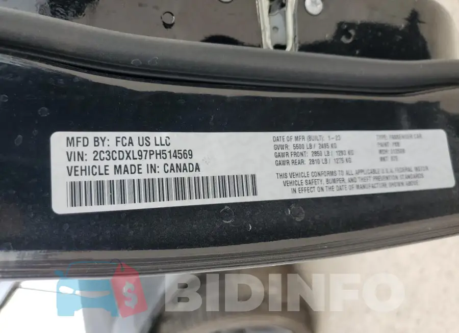 2C3CDXL97PH514569 Photo# 12