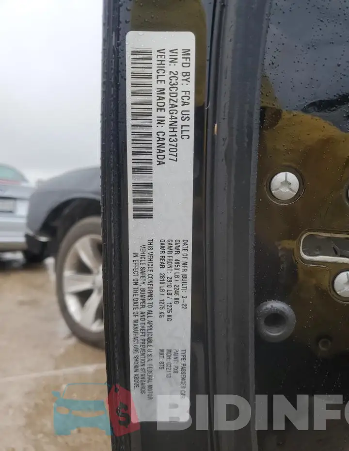 2C3CDZAG4NH137077 Photo# 12