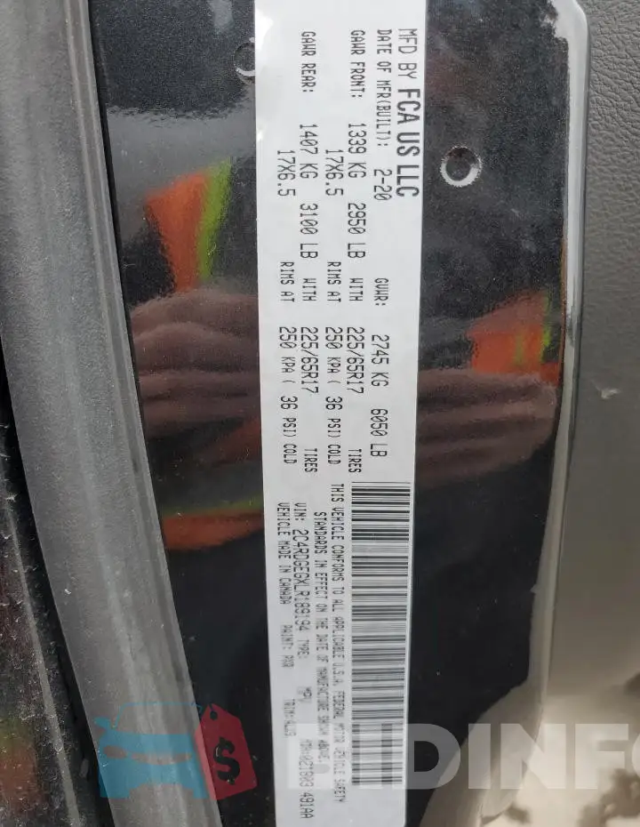 2C4RDGEGXLR189194 Photo# 14
