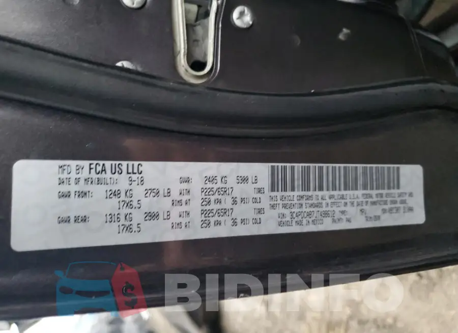 3C4PDCAB7JT498612 Photo# 13