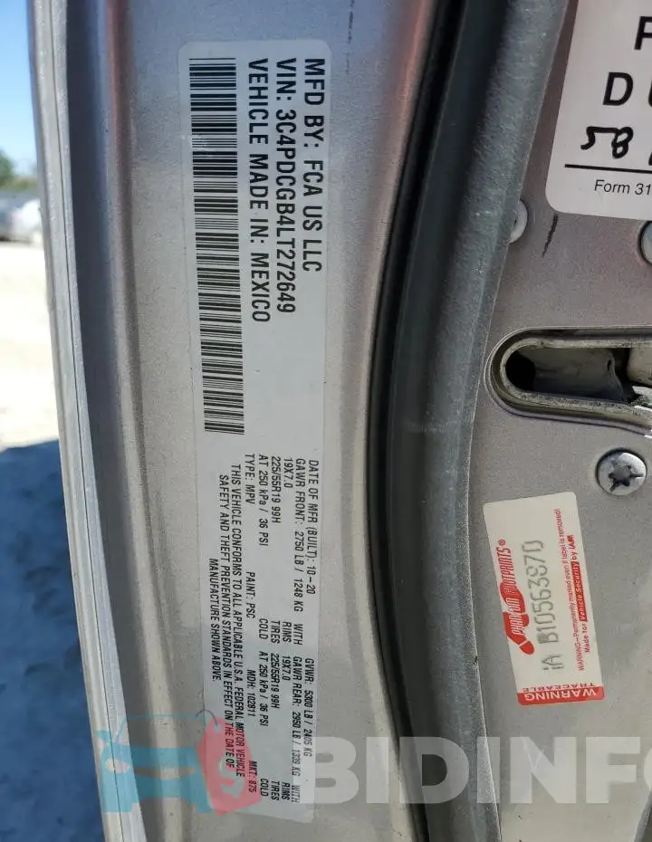 3C4PDCGB4LT272649 Photo# 13