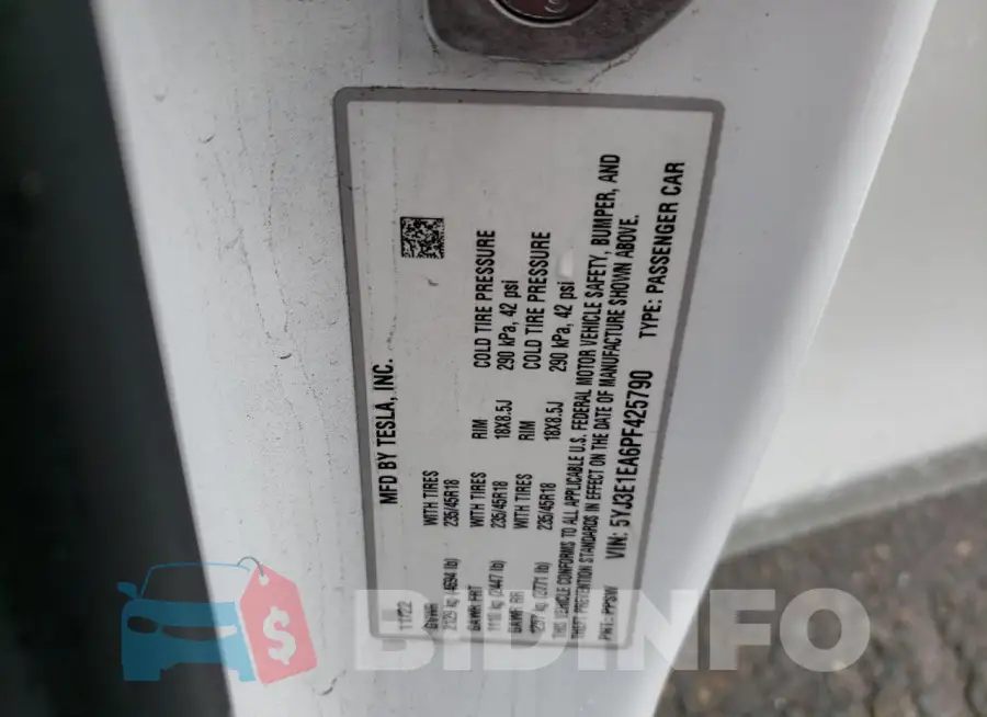 5YJ3E1EA6PF425790 Photo# 13