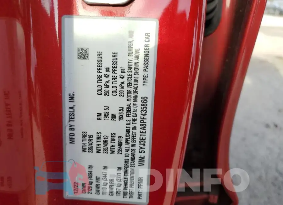 5YJ3E1EA8PF435866 Photo# 12