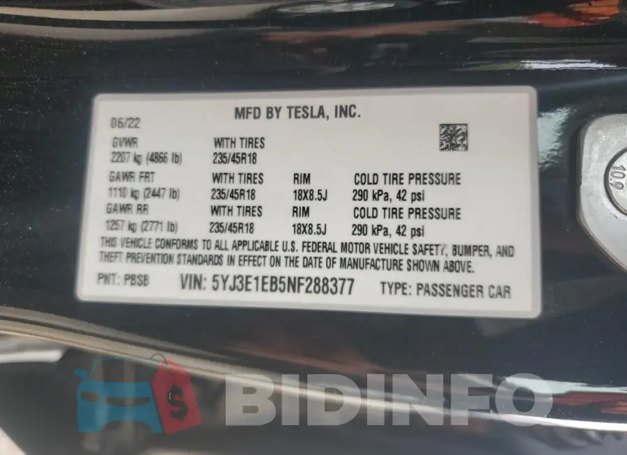 5YJ3E1EB5NF288377 Photo# 12