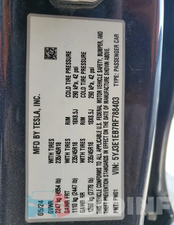 5YJ3E1EB7RF788403 Photo# 13