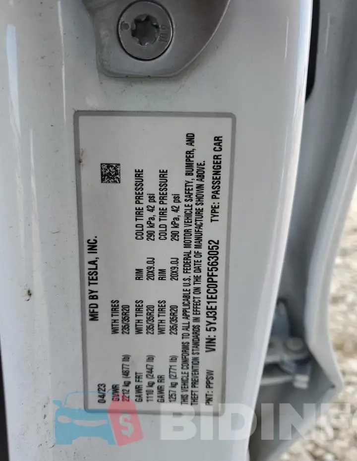 5YJ3E1EC0PF563052 Photo# 12