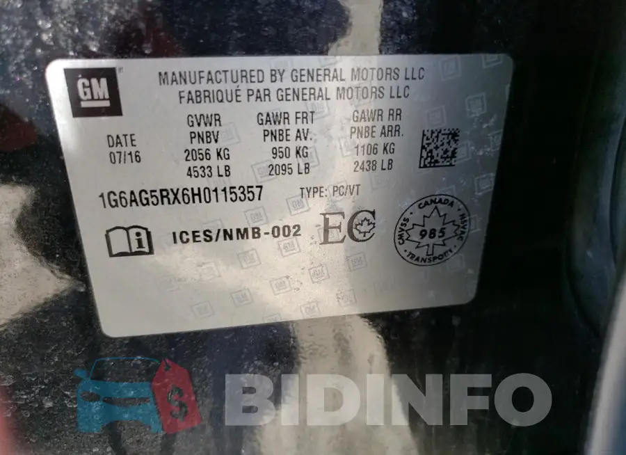 1G6AG5RX6H0115357 Photo# 12
