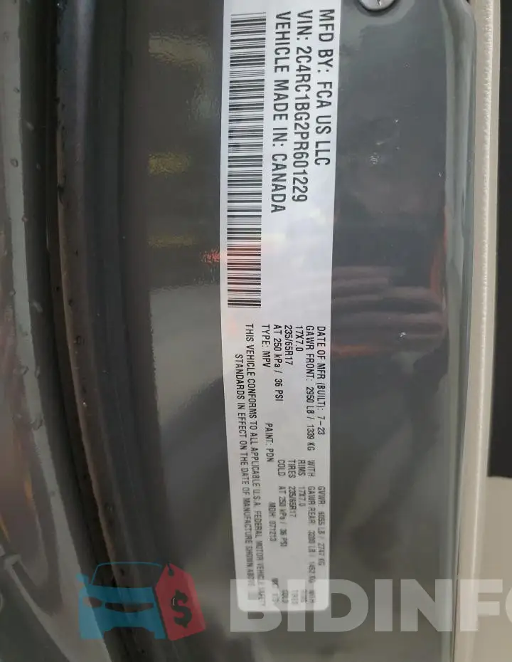 2C4RC1BG2PR601229 Photo# 14