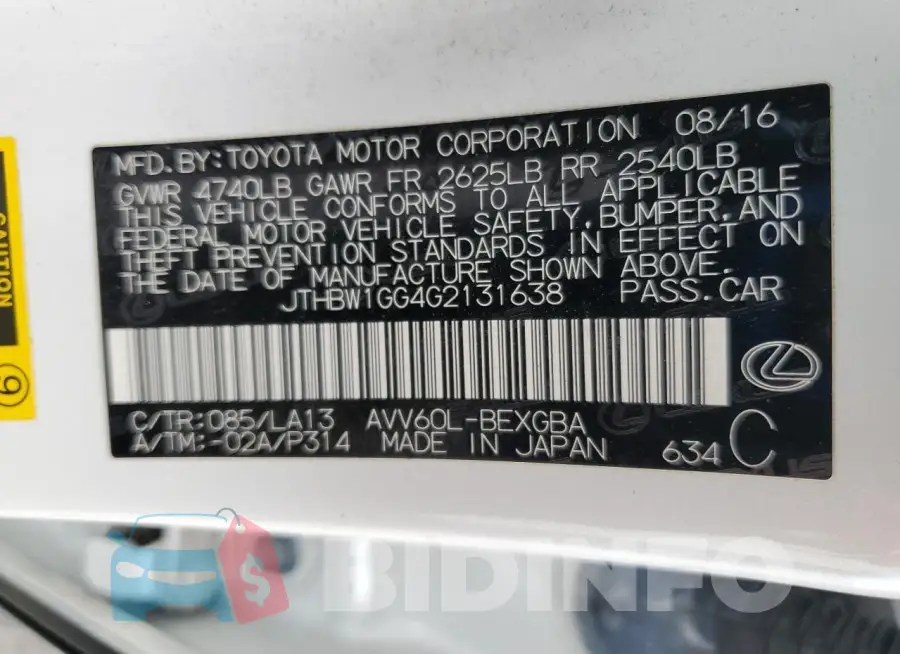 JTHBW1GG4G2131638 Photo# 12