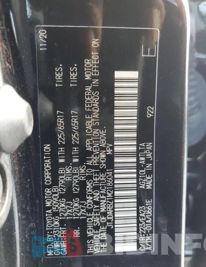 JTJDARBZ1M2186041 Photo# 12