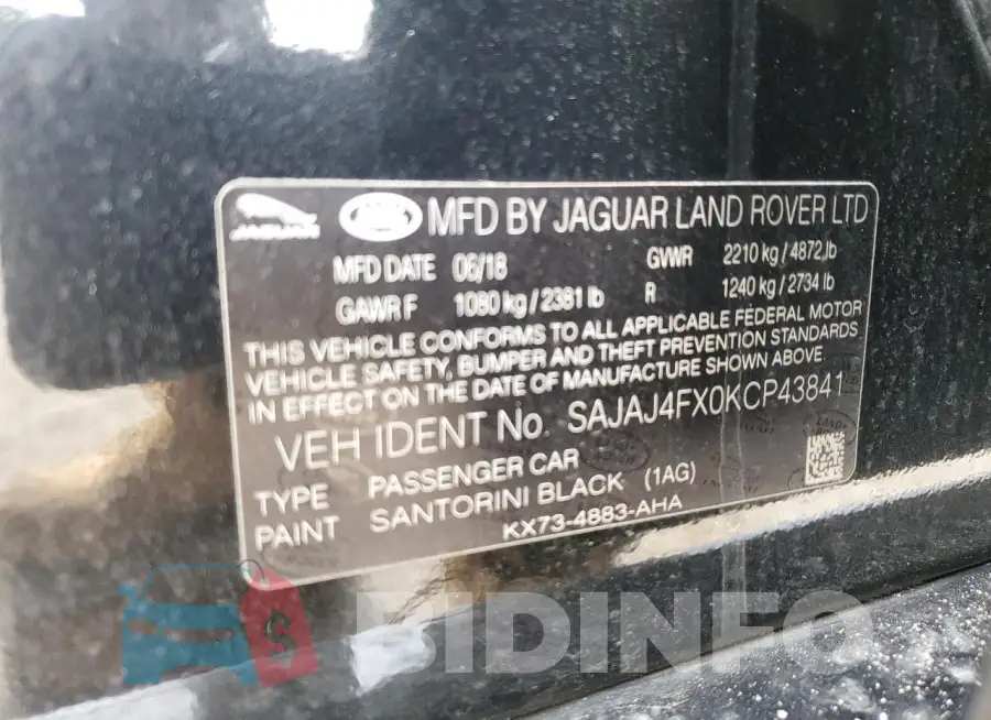 SAJAJ4FX0KCP43841 Photo# 12