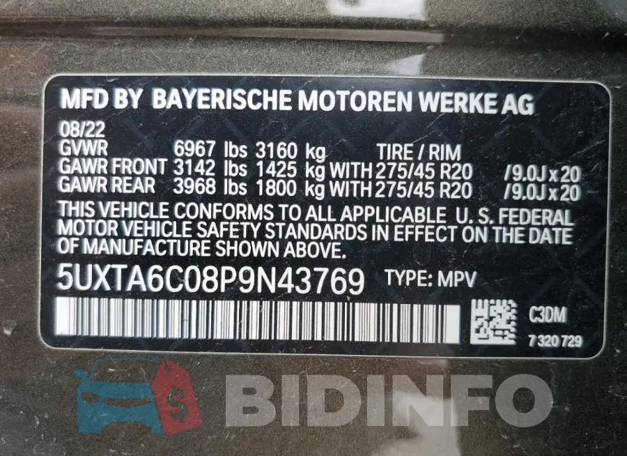 5UXTA6C08P9N43769 Photo# 12