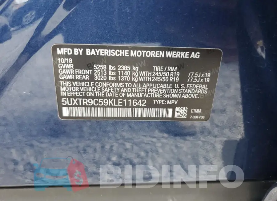 5UXTR9C59KLE11642 Photo# 14