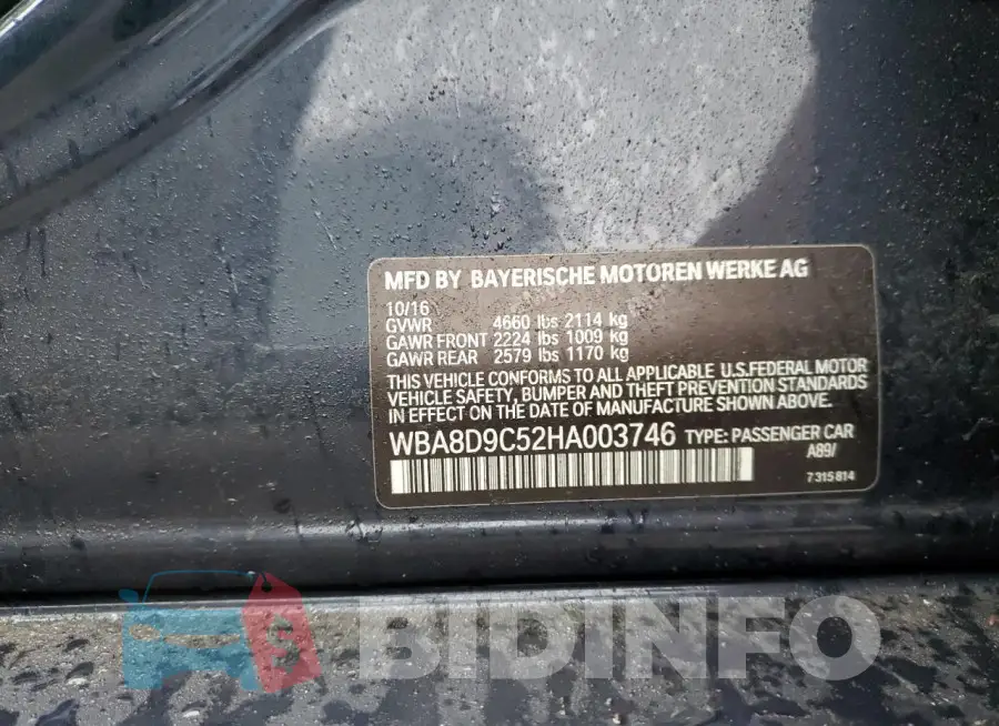 WBA8D9C52HA003746 Photo# 12