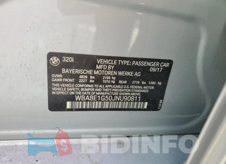 WBA8E1G50JNU90811 Photo# 12